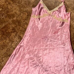 Robert Louis Pink Asymmetrical Dress Satin & Lace dress Y2K Fairycore Coquette